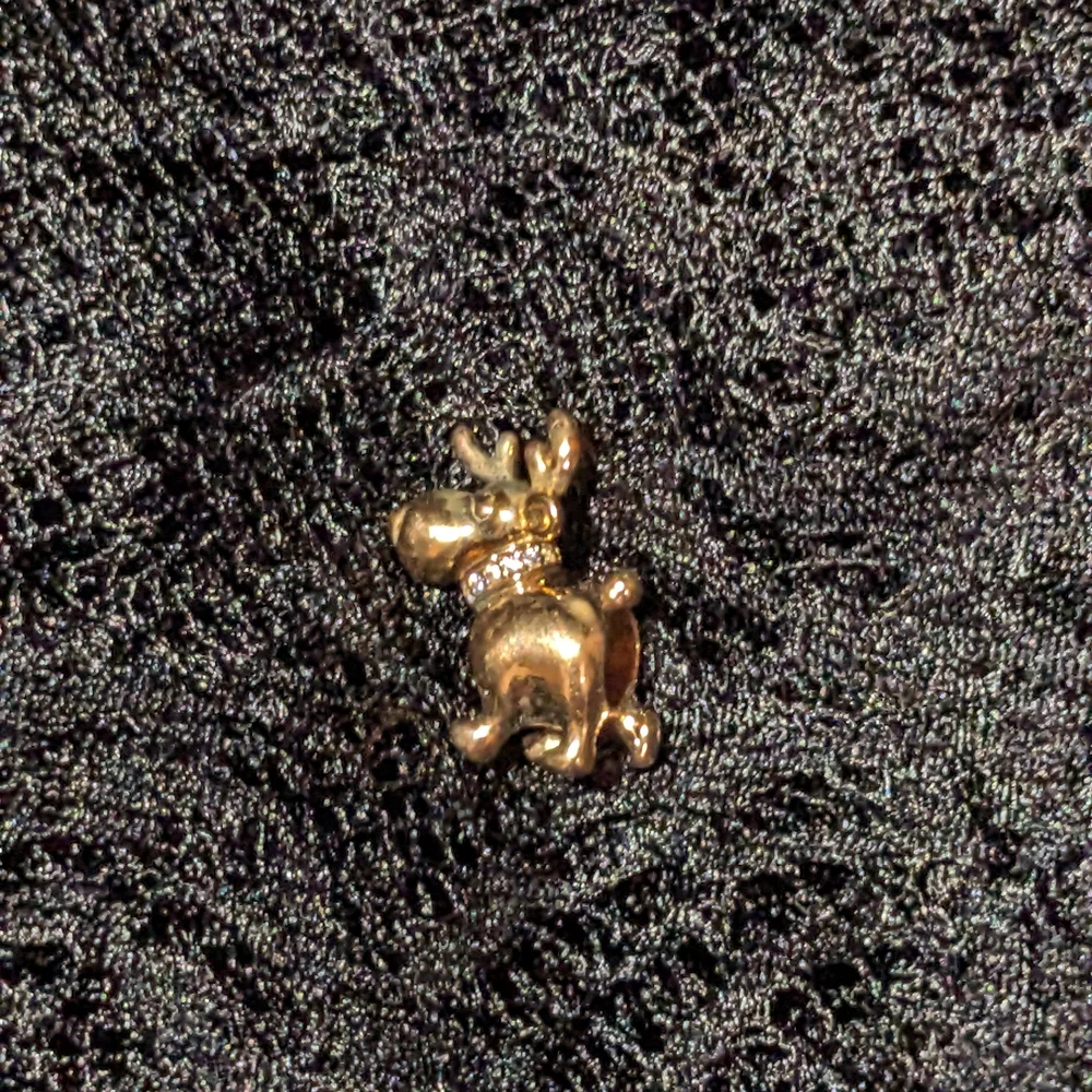 Retired Rose Gold Plated Reindeer Charm - Picture 5 of 6